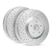 Corvette R1 High Carbon Alloy Geomet Series Drilled & Slotted Brake Rotors Set : 1997-2013 C5, C6,Brakes