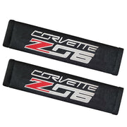 C7 Z06 : Corvette Black Seatbelt Harness Pads - Embroidered,Interior