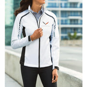 C7 Corvette Ladies Metro Soft Shell Jacket : Sea Salt White/Deep Gray,Apparel