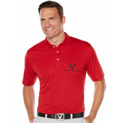 Next Generation C8 Corvette Callaway Dry Core Polo - Mens : Red,Polo Shirts