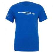 Next Generation C8 Corvette Silhouette Jersey T-Shirt : Royal Blue,T-shirts