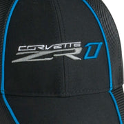 C7 Corvette ZR1 Life Begins at 200 MPH Carbon Fiber Pattern Hat/Cap : Blue Stripe,Apparel