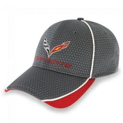 Corvette Hex Pattern Hat/Cap - Graphite/Red : C7 Stingray,Apparel