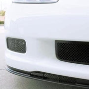Corvette Driving Light Grille 2 Pc. (Set) - Laser Mesh Stainless Steel Black Stealth : 2006-2013 C6,Exterior