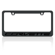 C7 Stingray, Z51, Z06, Grand Sport : Corvette Black Script on Black License Plate Frame,Accessories