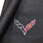 Corvette Fender Mat with C7 Crossed Flags Logo : Black,Car Care