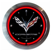 C7 Corvette Clock - 15" Neon Wall Clock With Emblem,Home & Office