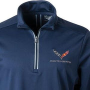 C7 Corvette Under Armour Qualifier Quarter Zip Jacket : Navy Blue,Apparel