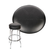 Next Generation Corvette C8 Executive Leatherette Debossed Counter/Pub Stool - Black,Chairs & Stools