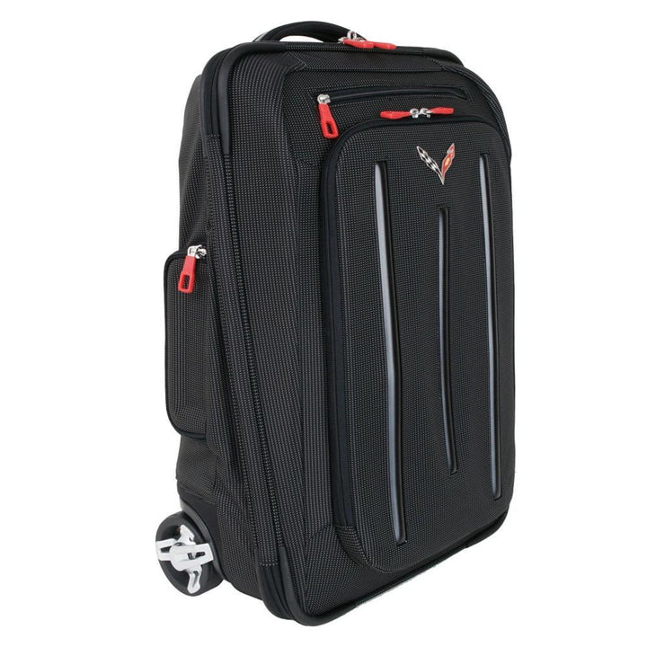 Travel in style with customized luggage featuring the Corvette logo.,Accessories
